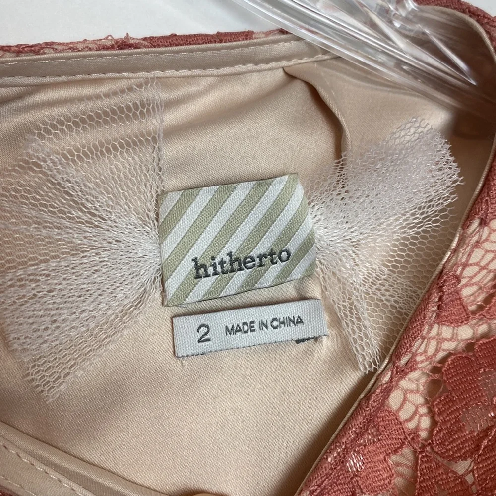 Anthropologie BHLDN Hitherto Pink Lace Overlay Dress Size 2 - Picture 11 of 13